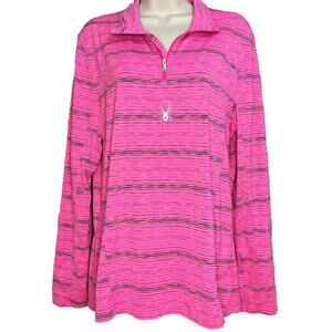 Spyder Women's Pink Long Slv, 1/4 Zip Mock Collar Activewear Top Sz Large EUC